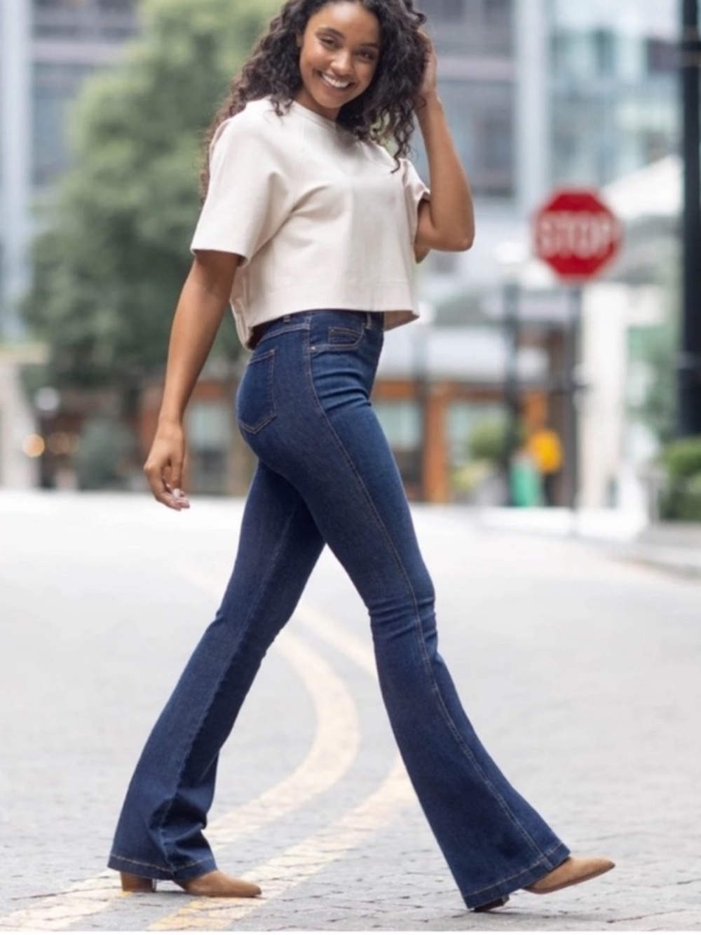 Spanx Flare Jeans Midnight Shade Style No. 20327R